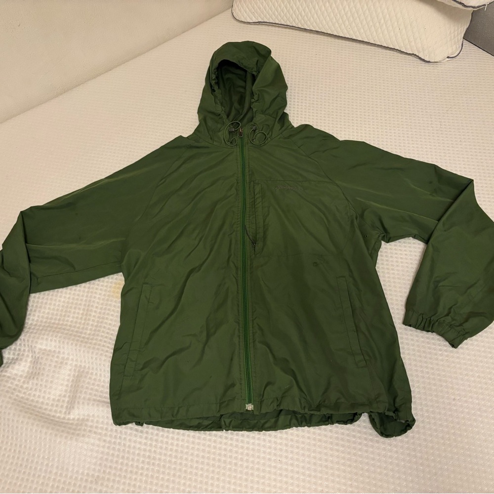 Eddie Bauer Green Windbreaker Hooded Jacket L